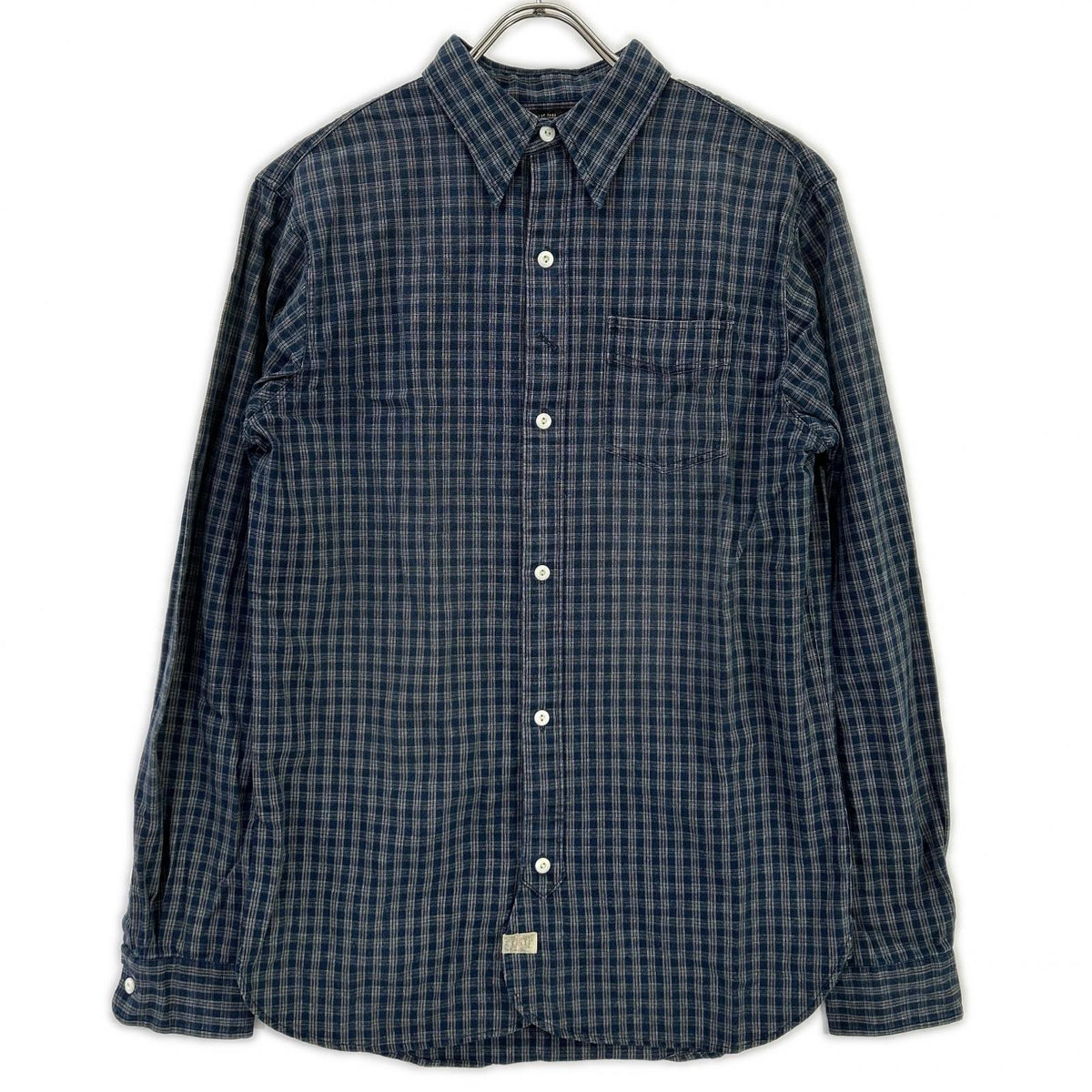 RRL Indigo Dye Check Long Sleeve Shirt Blue Size XS