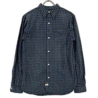 RRL Indigo Dye Check Long Sleeve Shirt Blue Size XS
