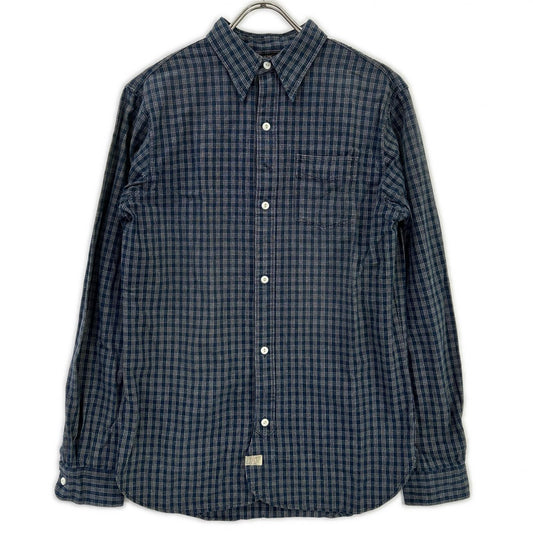 RRL Indigo Dye Check Long Sleeve Shirt Blue Size XS