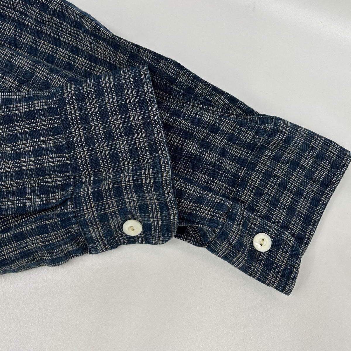 RRL Indigo Dye Check Long Sleeve Shirt Blue Size XS