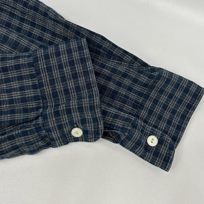 RRL Indigo Dye Check Long Sleeve Shirt Blue Size XS