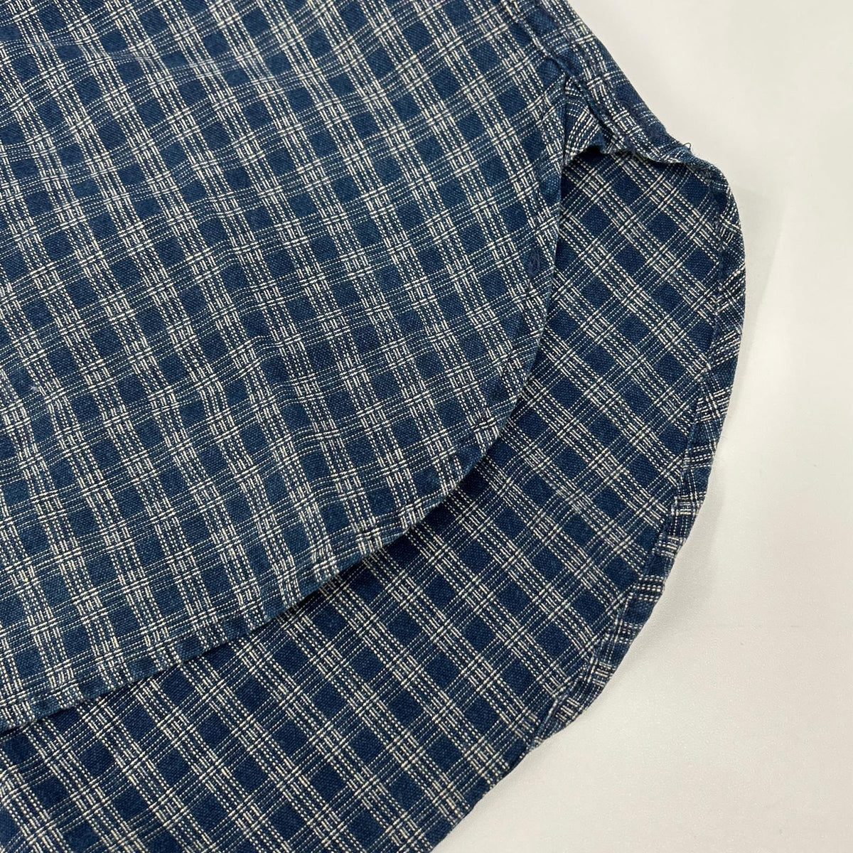 RRL Indigo Dye Check Long Sleeve Shirt Blue Size XS