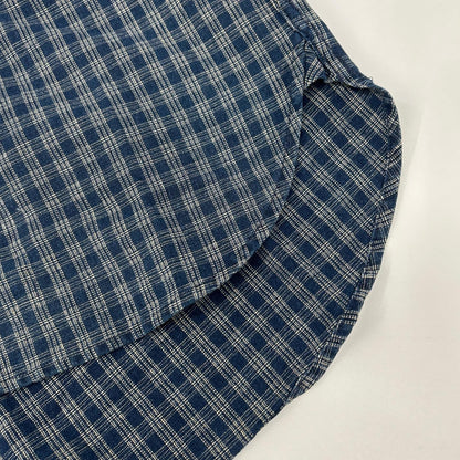 RRL Indigo Dye Check Long Sleeve Shirt Blue Size XS