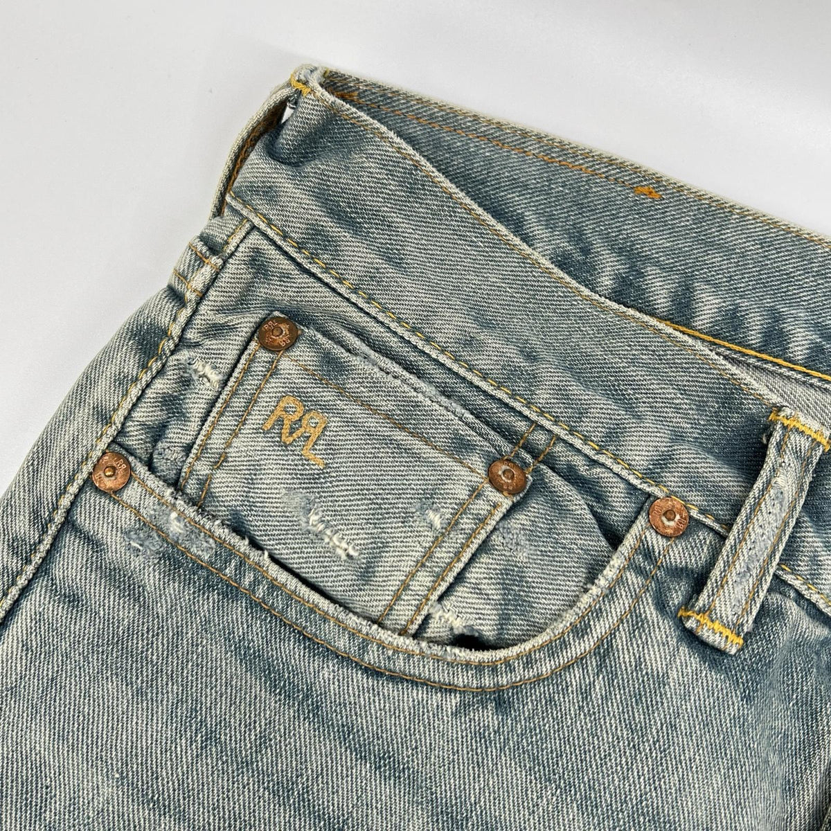 RRL Faded Indigo Slim Fit Selvedge Jeans Size 29×30