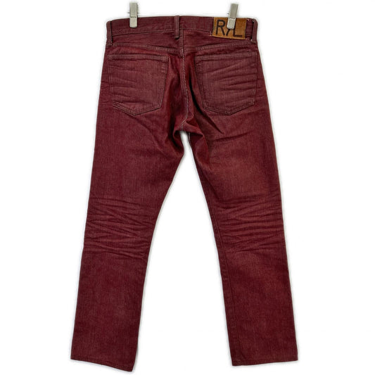 RRL Heavy Weight Bull Denim Jeans Bordeaux Size 29×30