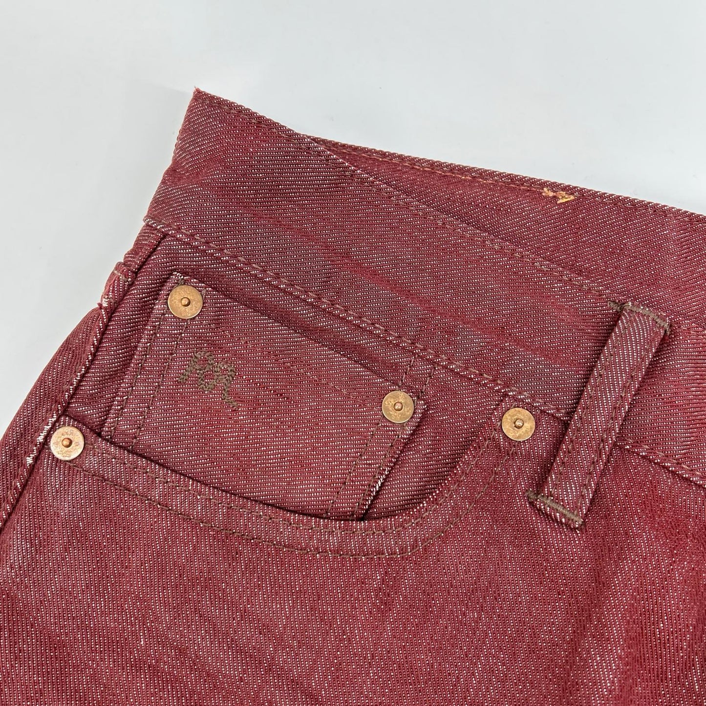 RRL Heavy Weight Bull Denim Jeans Bordeaux Size 29×30