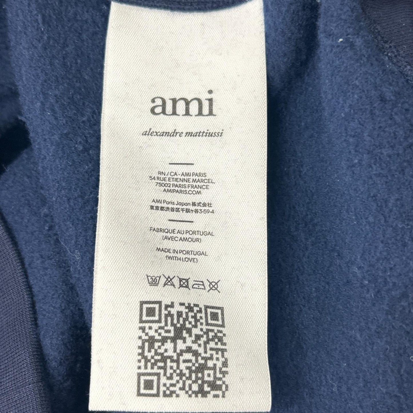 AMI Alexandre Mattiussi Ami de Coeur Hoodie Navy Size XL