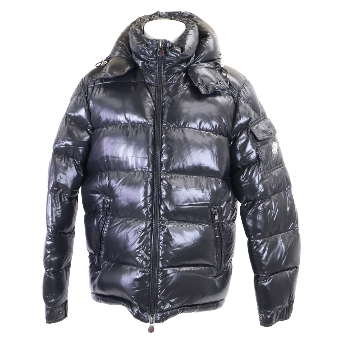 MONCLER Maya Hooded Down Jacket Black Size 5