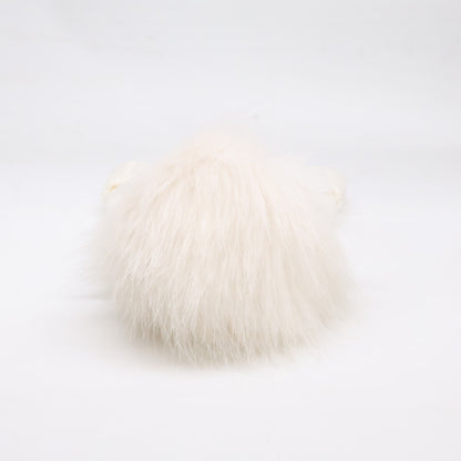 MONCLER Wool Logo Patch Pom-pom Knit Hat White Size ONE SIZE