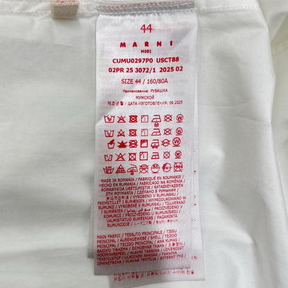 MARNI White Cotton Zip-up Shirt Size 44