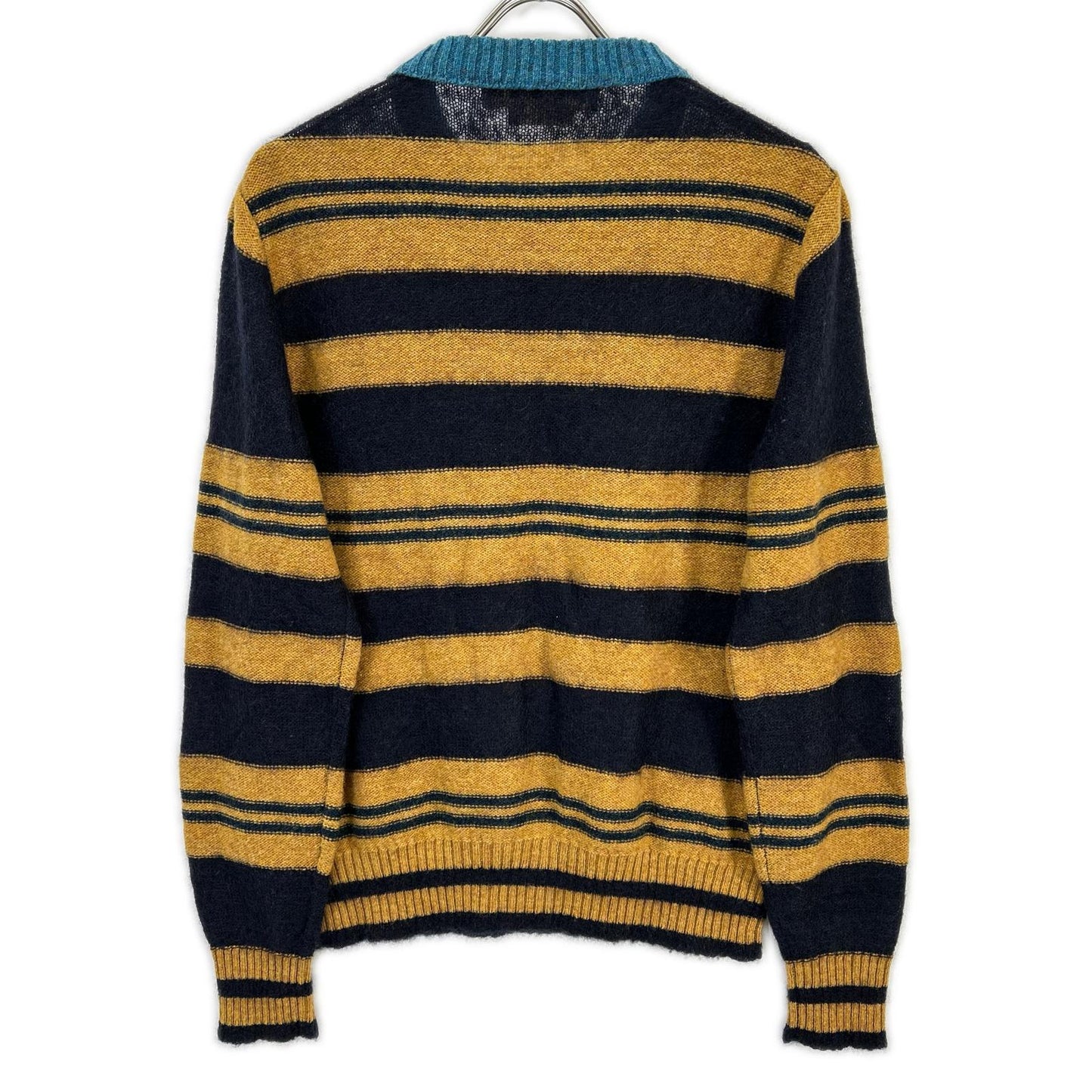 MARNI Navy Brown Wool Border Knit Sweater Size 44