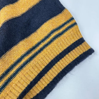 MARNI Navy Brown Wool Border Knit Sweater Size 44