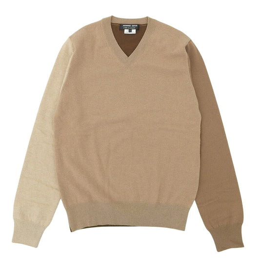 COMMEdesGARCONS HOMME DEUX Brown Pattern V-Neck Knit Size S