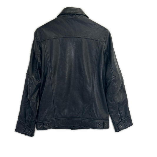 G-STAR RAW Black Vodan 3D Slim Leather Jacket Size S
