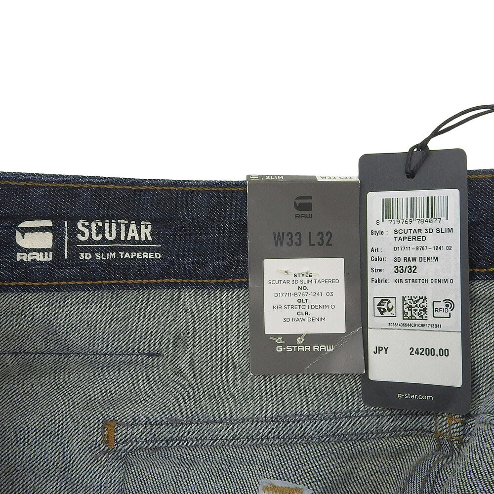 G-STAR RAW Indigo SCUTAR 3D SLIM Denim Jeans Size 33/32