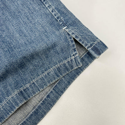 CELINE Union Ocean Wash Denim Short Shirt Blue Size XS