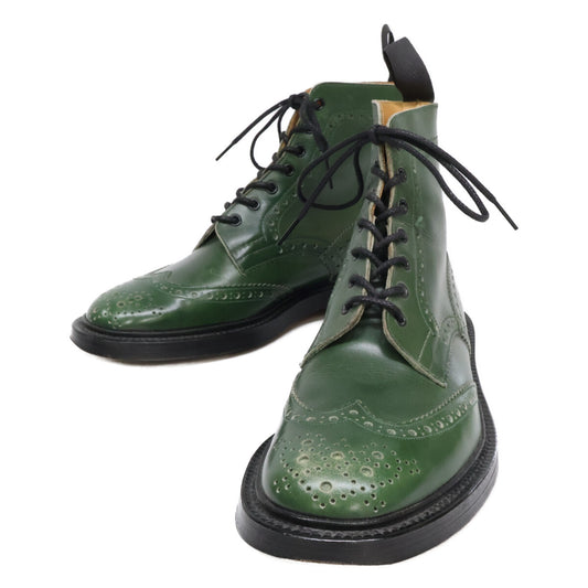 Tricker's 90s Malton Brogue Country Boots Green Size 8