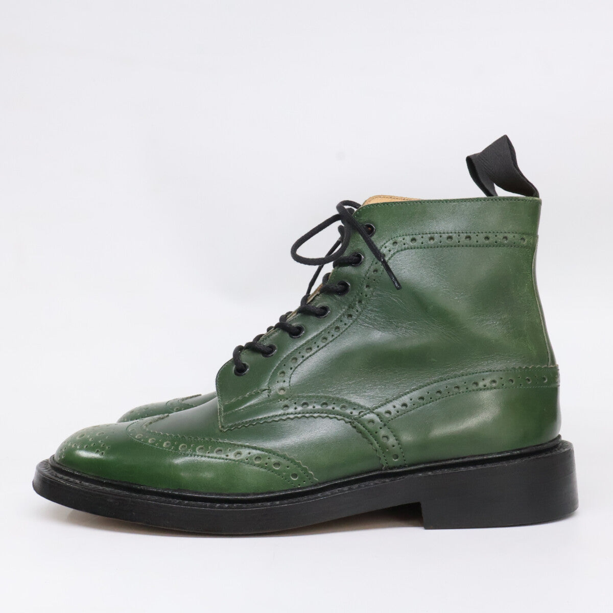 Tricker's 90s Malton Brogue Country Boots Green Size 8