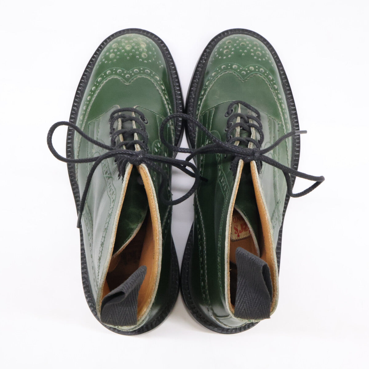Tricker's 90s Malton Brogue Country Boots Green Size 8