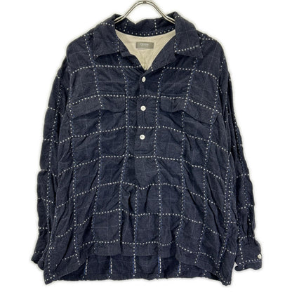 PSEUDOS Navy Rayon OC Pullover Shirt Size 1