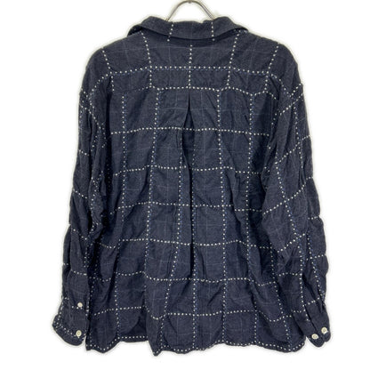 PSEUDOS Navy Rayon OC Pullover Shirt Size 1