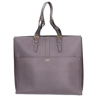 GIORGIOARMANI Gray Leather Borgonuovo Tote Bag