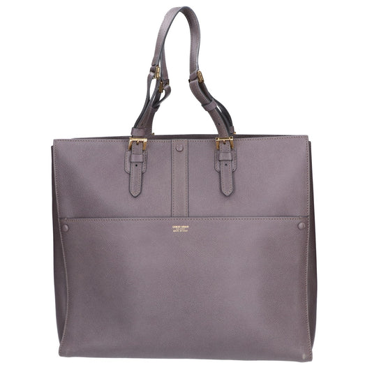 GIORGIOARMANI Gray Leather Borgonuovo Tote Bag