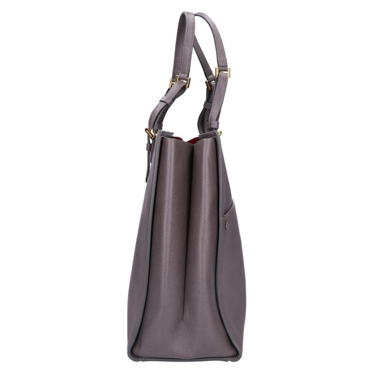 GIORGIOARMANI Gray Leather Borgonuovo Tote Bag