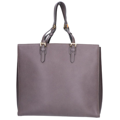 GIORGIOARMANI Gray Leather Borgonuovo Tote Bag