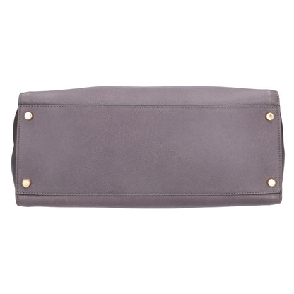 GIORGIOARMANI Gray Leather Borgonuovo Tote Bag