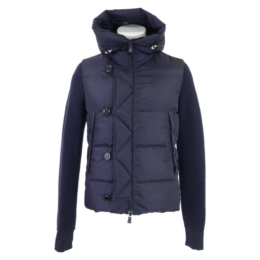 MONCLER GRENOBLE Knit Down Hooded Jacket Navy Size M