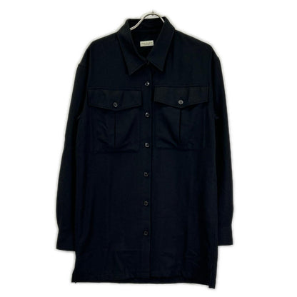 DRIES VAN NOTEN Black cross tris Wool Shirt Size XS