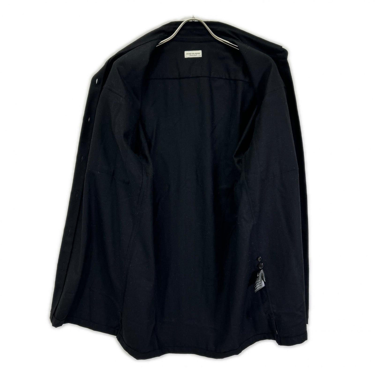 DRIES VAN NOTEN Black cross tris Wool Shirt Size XS