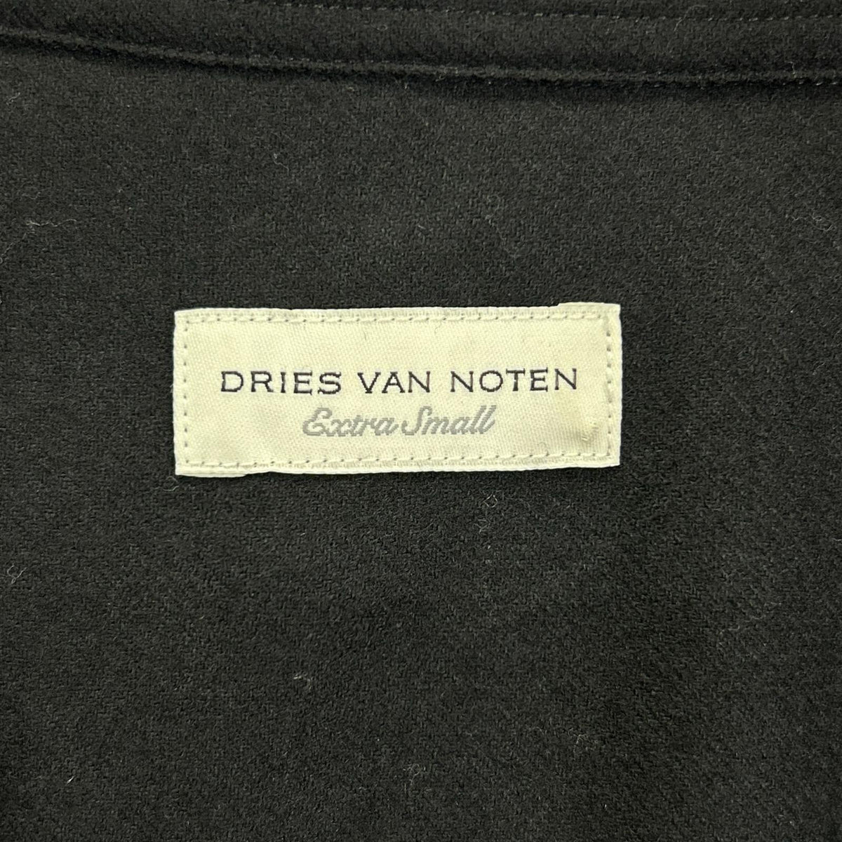 DRIES VAN NOTEN Black cross tris Wool Shirt Size XS