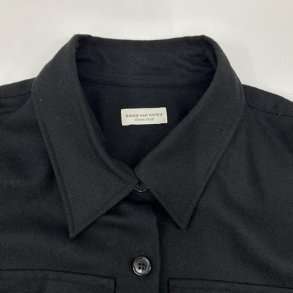 DRIES VAN NOTEN Black cross tris Wool Shirt Size XS