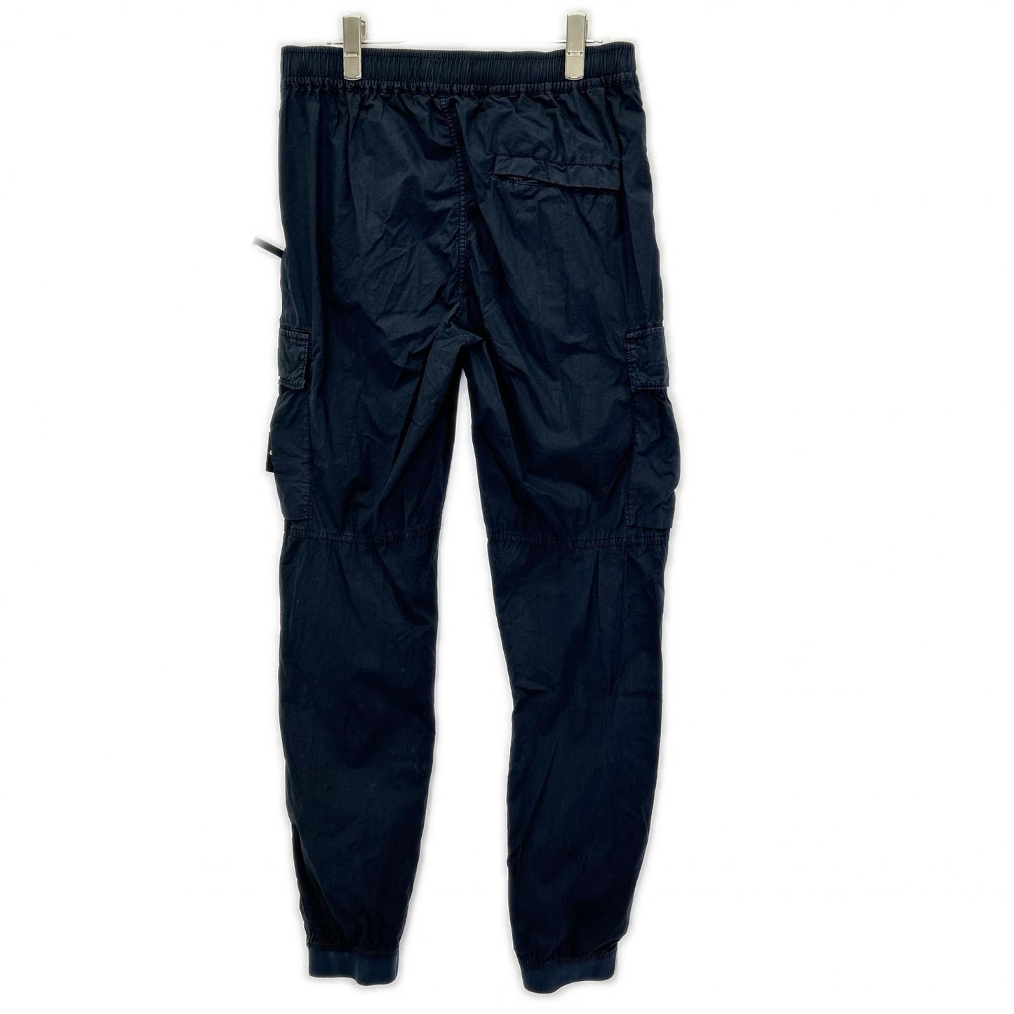 STONE ISLAND Logo Patch Tapered Cargo Pants Navy Size W29