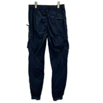 STONE ISLAND Logo Patch Tapered Cargo Pants Navy Size W29