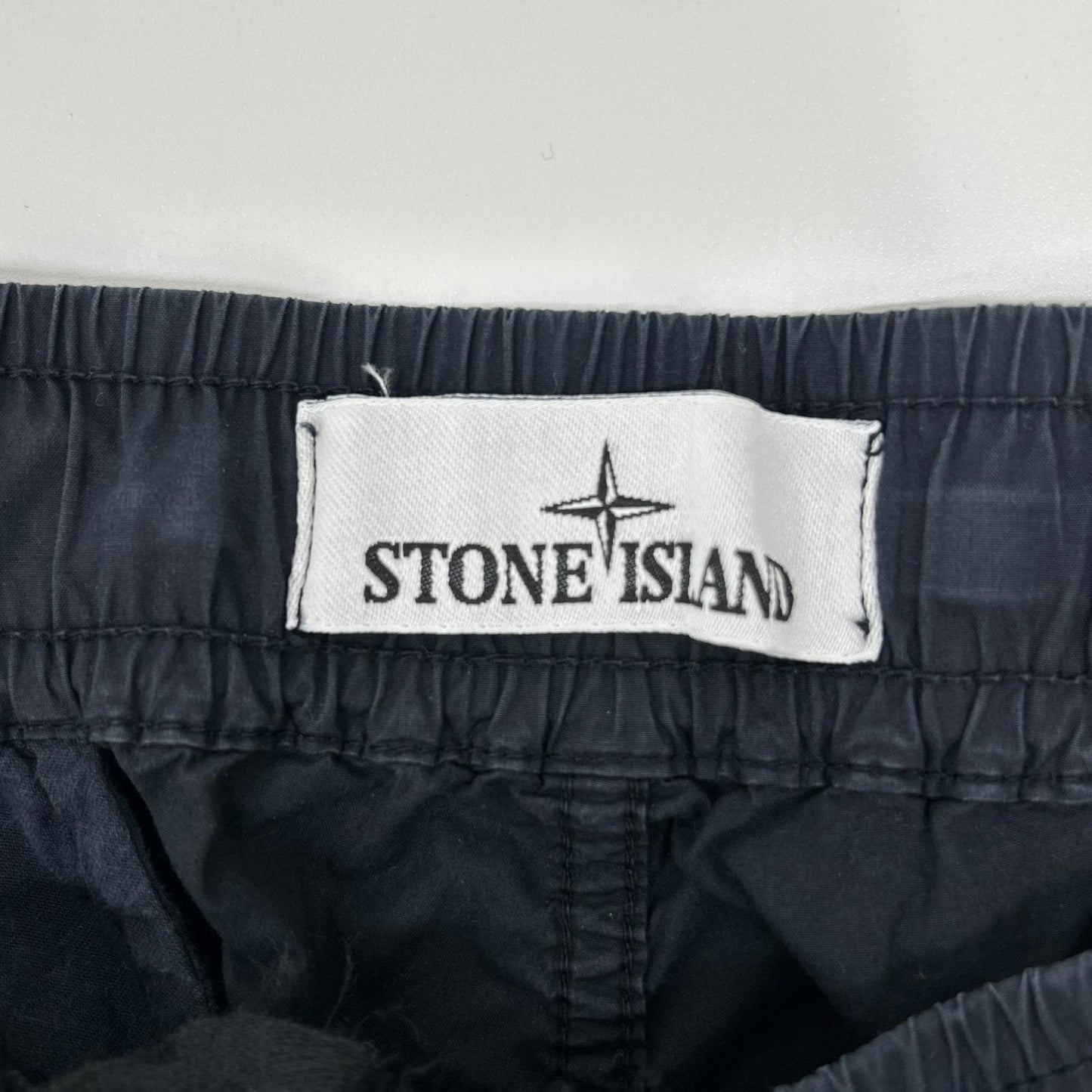 STONE ISLAND Logo Patch Tapered Cargo Pants Navy Size W29