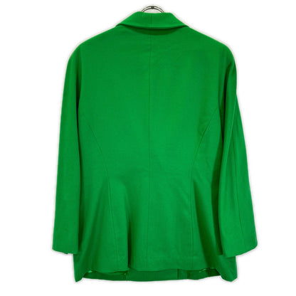 ESCADA 90s Wool Cashmere Gold Button DB Blazer Green Size 38