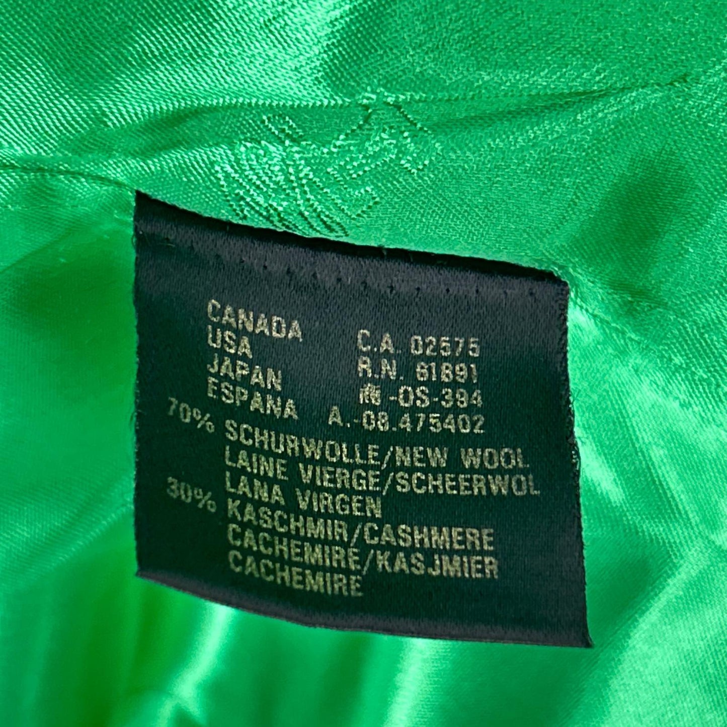 ESCADA 90s Wool Cashmere Gold Button DB Blazer Green Size 38