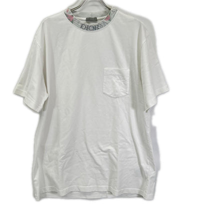 DIOR Embroidered Neck Chest Pocket T-Shirt White Size XXL