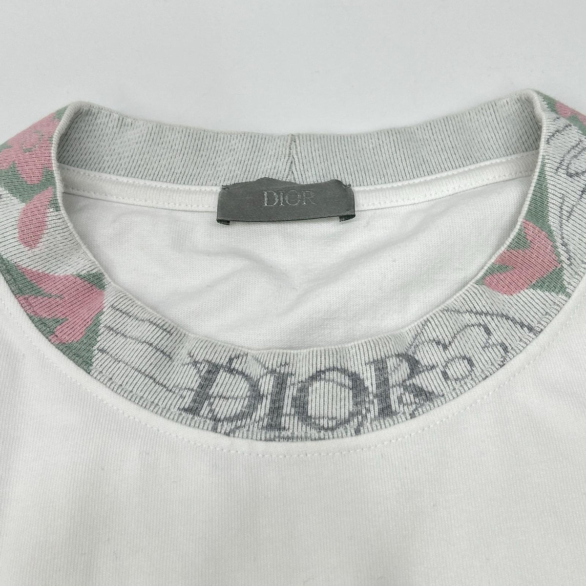 DIOR Embroidered Neck Chest Pocket T-Shirt White Size XXL