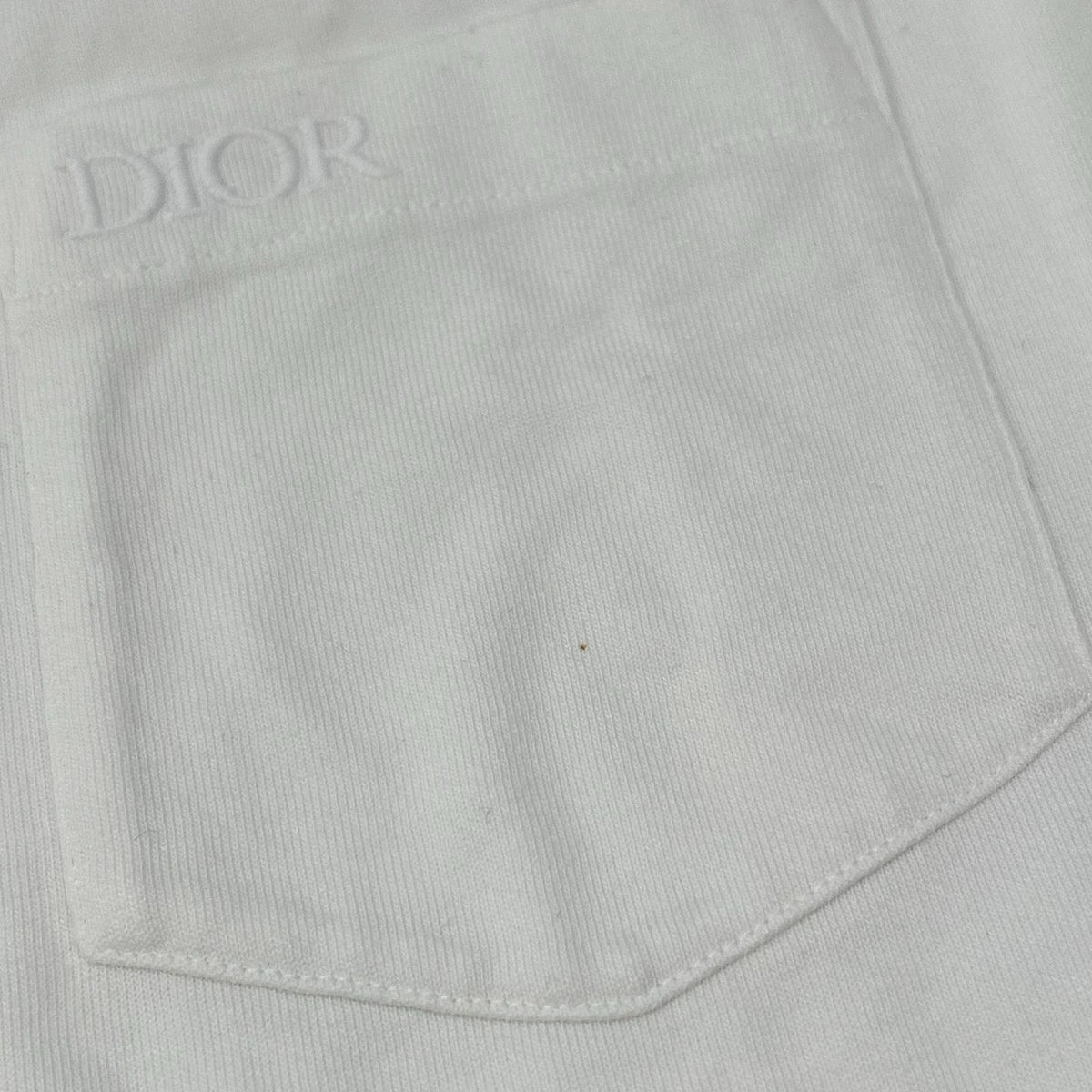 DIOR Embroidered Neck Chest Pocket T-Shirt White Size XXL
