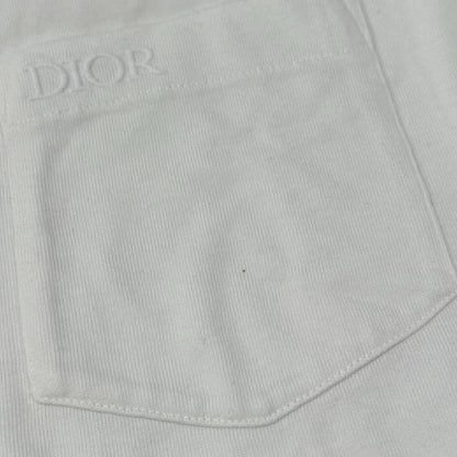 DIOR Embroidered Neck Chest Pocket T-Shirt White Size XXL