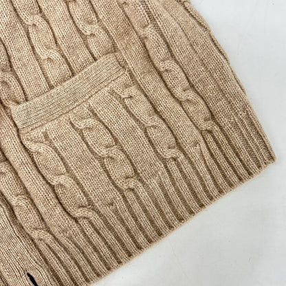 CELINE 23AW Triomphe Cable Knit Cardigan Brown Size L