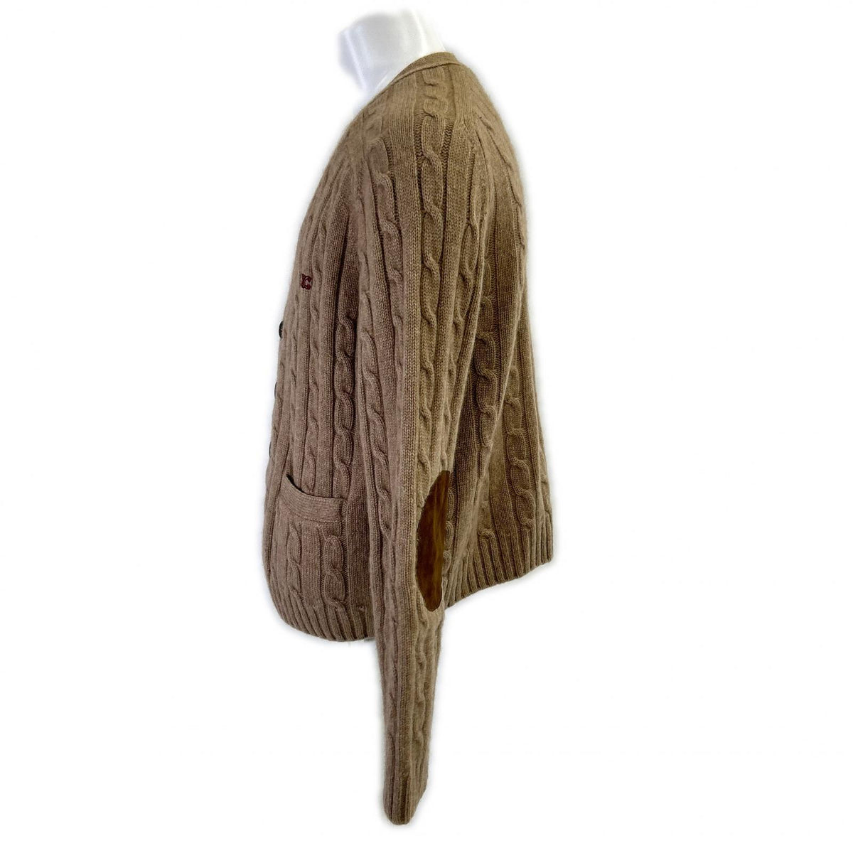 CELINE 23AW Triomphe Cable Knit Cardigan Brown Size L