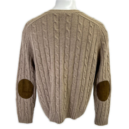 CELINE 23AW Triomphe Cable Knit Cardigan Brown Size L