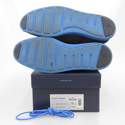 COLE HAAN LunarGrand Wingtip Suede Sneakers Navy Size 10(US)