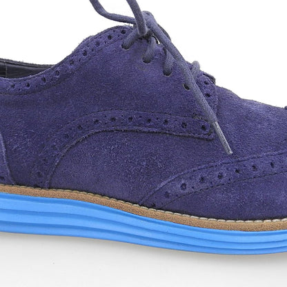 COLE HAAN LunarGrand Wingtip Suede Sneakers Navy Size 10(US)