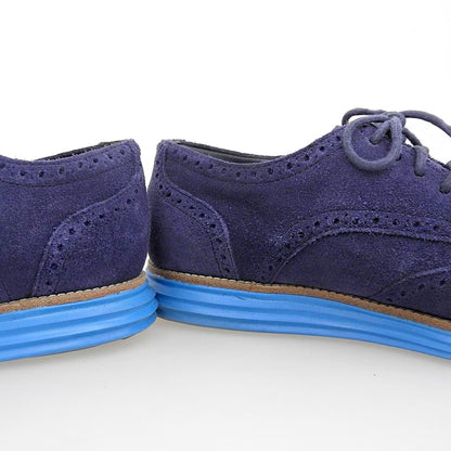 COLE HAAN LunarGrand Wingtip Suede Sneakers Navy Size 10(US)